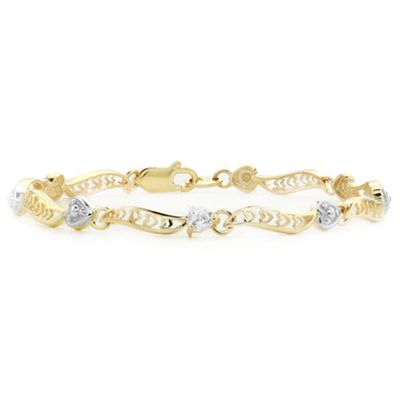 Embedded Hearts Gemstone Bracelet