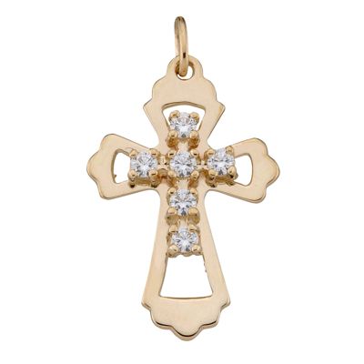 "Seraphim" Angel Birthstone Cross Pendant