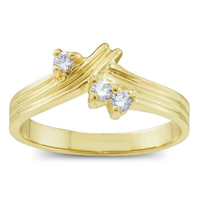 Grooved Collage Birthstone Kids Ring