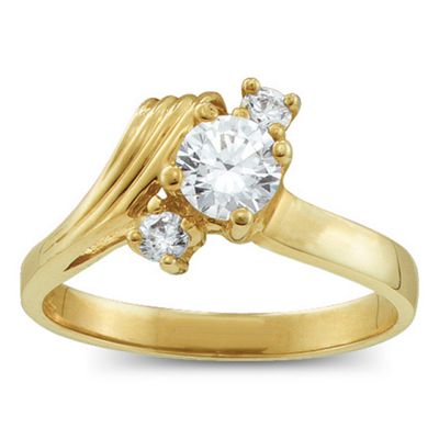 Birthstone Enclosed Large Center Stone Kids Ring