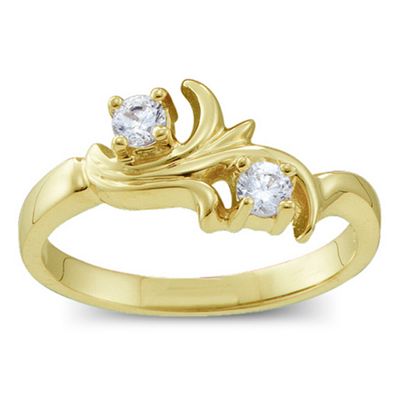 "Nouveau" Flame Birthstone Kids Ring