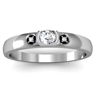Open Bezel Cut  Ring with Accents Stones