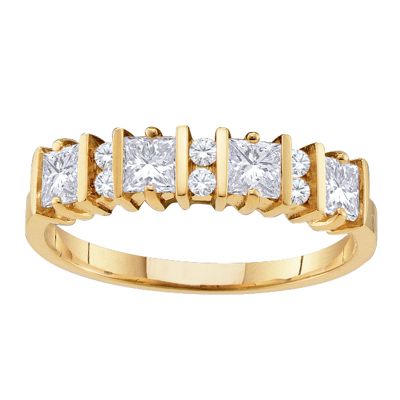 "Echo" Princess Cut Birthstone Kids With Diamond Accents