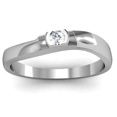 Open Bezel Set Swirl  Ring