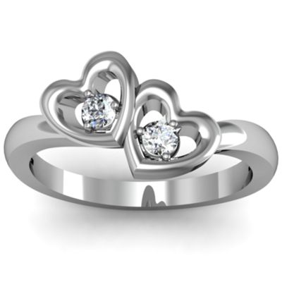 Twin Hearts Couples Ring