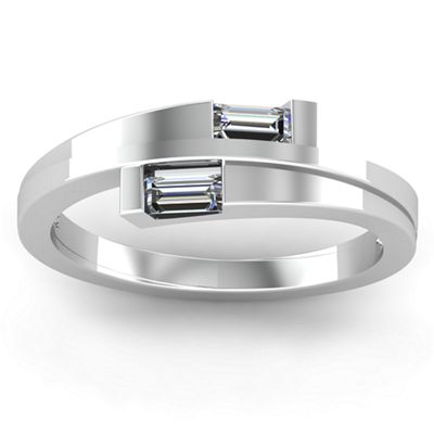Baguette Birthstone Bypass  Ring