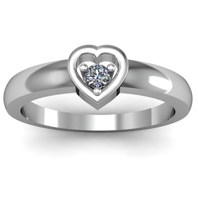 "Solitaire" Heart  Daughters Ring