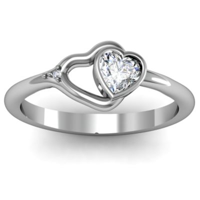 Double Heart "Duet" Daughters Ring with Accent