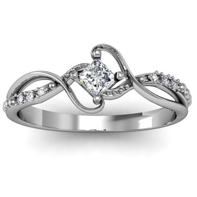 "Espiral" Princess cut  Ring with Accents