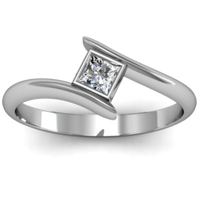 Princess Cut Bypass  Ring