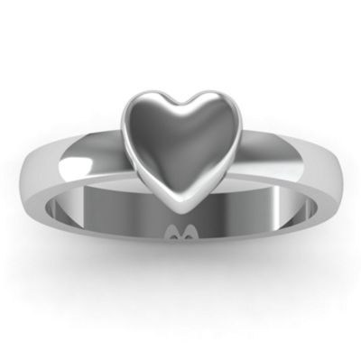 Small Engraved Monogram Heart  Ring