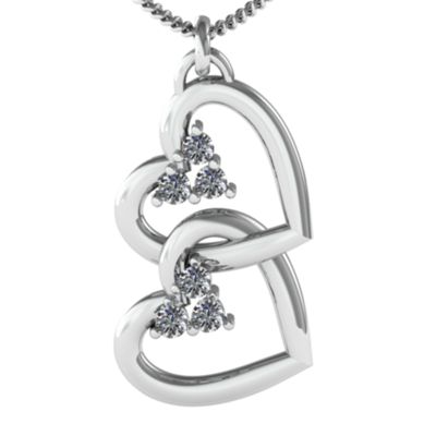 "Unity" Interlocking Hearts Birthstone  Pendant