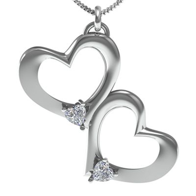 "Fusion" Hanging Hearts Birthstone  Pendant