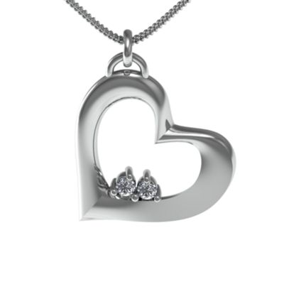 "Cradle" Tilted Heart Birthstone  Pendant