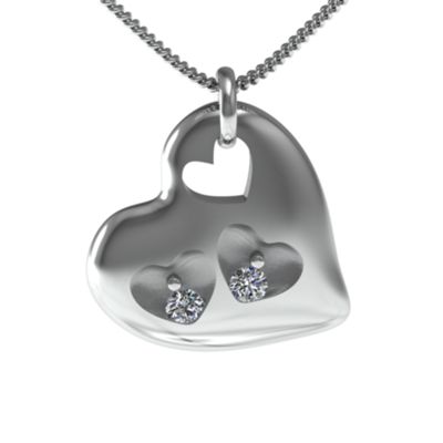 "Gallery" Carved Hearts Birthstone  Pendant