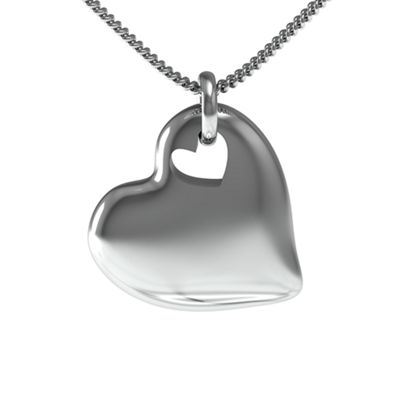 "Heartfelt" Solid Heart with Heart Cutout  Pendant