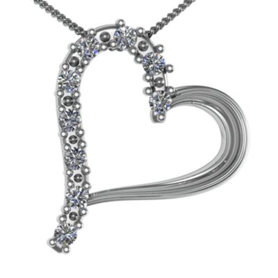 "Shepherd" Tilted Heart Birthstone  Pendant