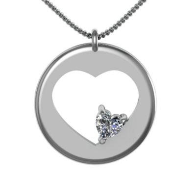 "Nestle" Cut Out Heart Birthstone  Pendant