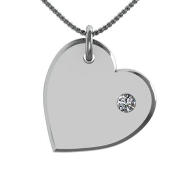 "Marilyn" Flat Heart Birthstone  Pendant