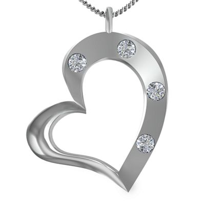 "Mi Familia" Tilted Heart Birthstone  Pendant