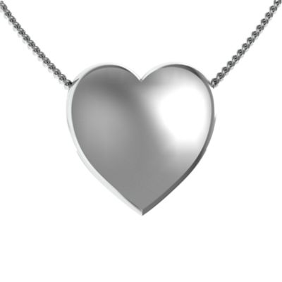 "Cupid's Shield" Flat Heart  Pendant