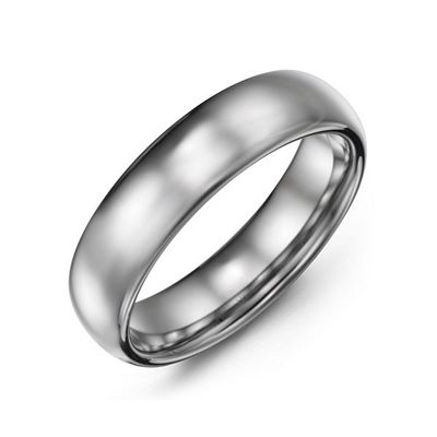 Mens Polished Tungsten Dome Promise Ring