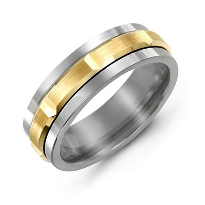 Mens Polished Center Tungsten Band Mens Ring