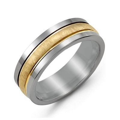Mens Brushed Center Tungsten Band Mens Ring