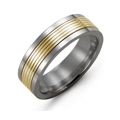 Mens Tungsten Inlay Band Mens Ring