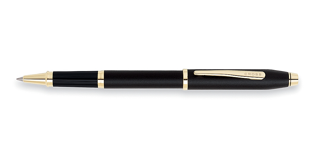 Century II Classic Black Selectip Rolling Ball Pen with 23 carat gold plated appointments
