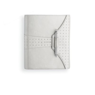 Product image for Agenda A5 en cuir couleur Argent et stylo