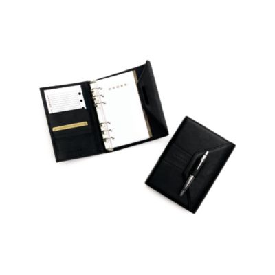 Product image for Agenda personnel en cuir de couleur noir et Stylo