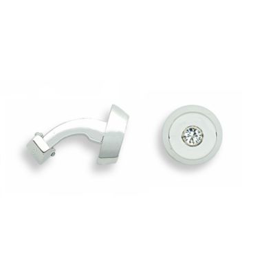 Product image for Boutons de Manchette Conical Rhodium et Cristal
