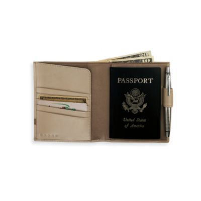 Product image for 1846 Leather  Passport Wallet with Pen