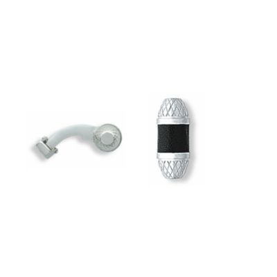 Product image for Autocross- Zwart leder/Rhodium-Plated