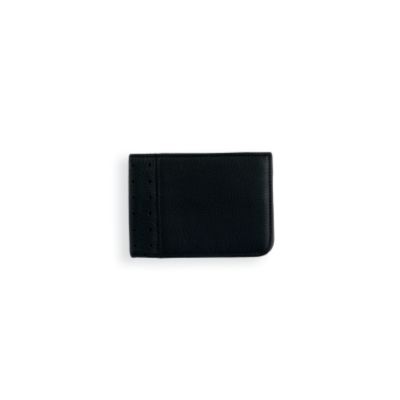 Full-Grain Pebbled Black Leather Slim Bifold Wallet