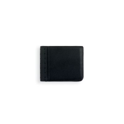 Full-Grain Pebbled Black Leather Bifold ID Wallet