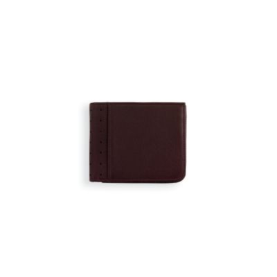 Full-Grain Pebbled Brown Leather Bifold ID Wallet
