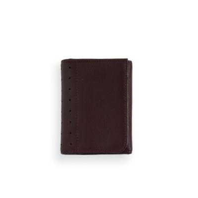 Full-Grain Pebbled Brown Leather Tri-fold Wallet