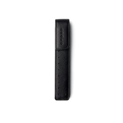 Full-Grain Black Pebbled Leather Single Pen Case