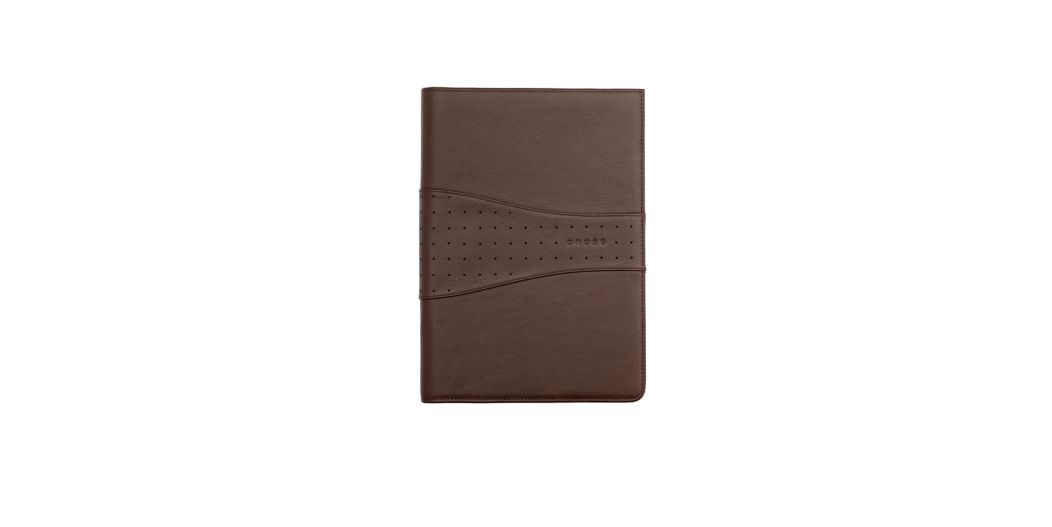 Full-Grain Pebbled Brown Leather Jr. Padfolio