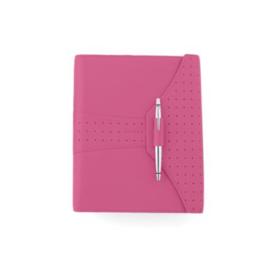 Full-Grain Pebbled Peony Pink Leather Medium Agenda