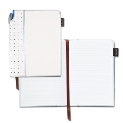 Product image for Journal Cross Signature taille moyenne - Blanc/Bleu Royal