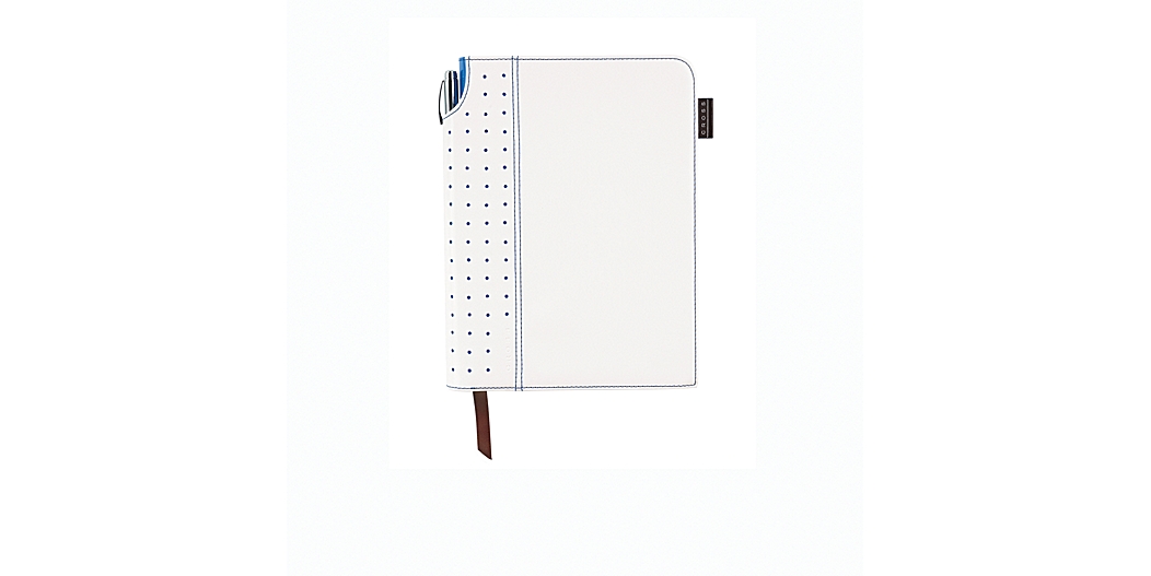 Cross Signature Medium A5 Journal - White/Royal Blue