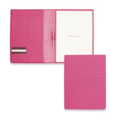 Product image for Padfolio aus pinkfarbenem Leder, mit Cross Kugelschreiber