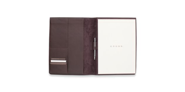 Full-Grain Pebbled Brown Leather Padfolio