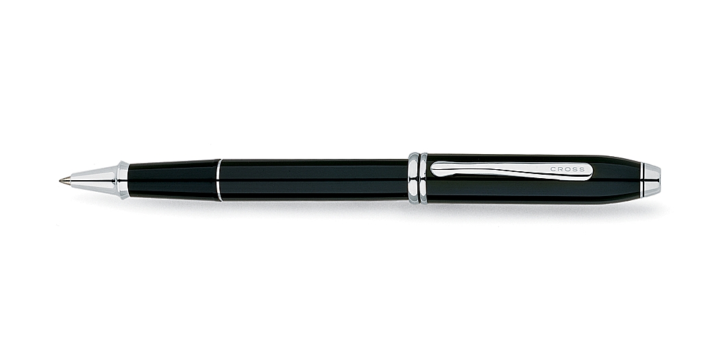 Townsend Black Lacquer/Rhodium Plated Rollerball Pen