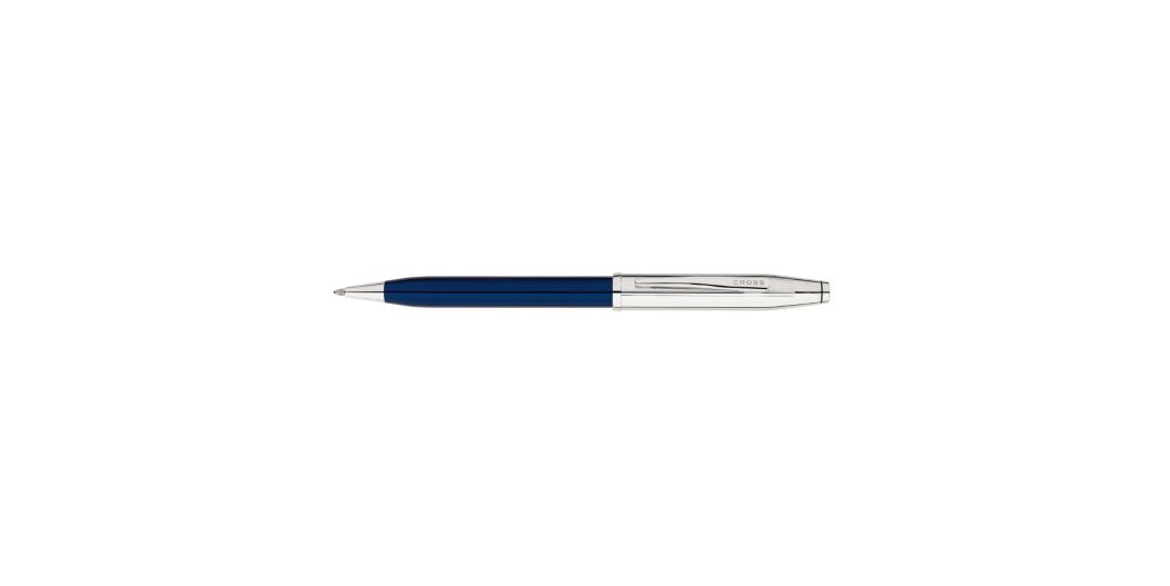 Century II Chrome/Translucent Blue Lacquer Ballpoint Pen