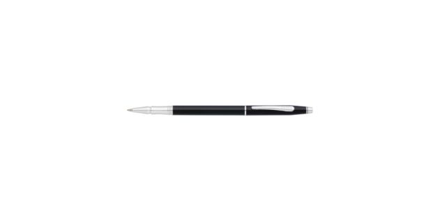 Classic® Century® Black Lacquer Selectip Rolling Ball Pen with chrome appointments