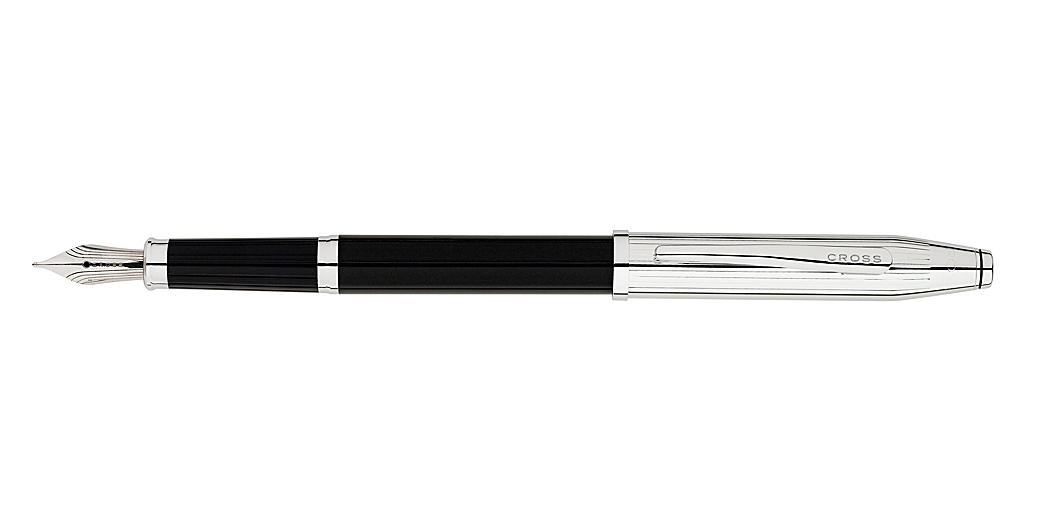 Century II Chrome/Translucent Black Lacquer Fountain Pen